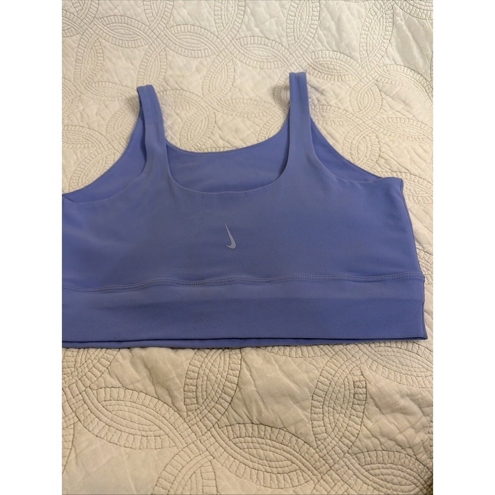 Nike Women's Large Luxe Cropped Yoga Stretch Active Sports  Top Blue‎